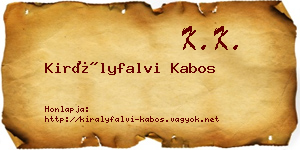Királyfalvi Kabos névjegykártya